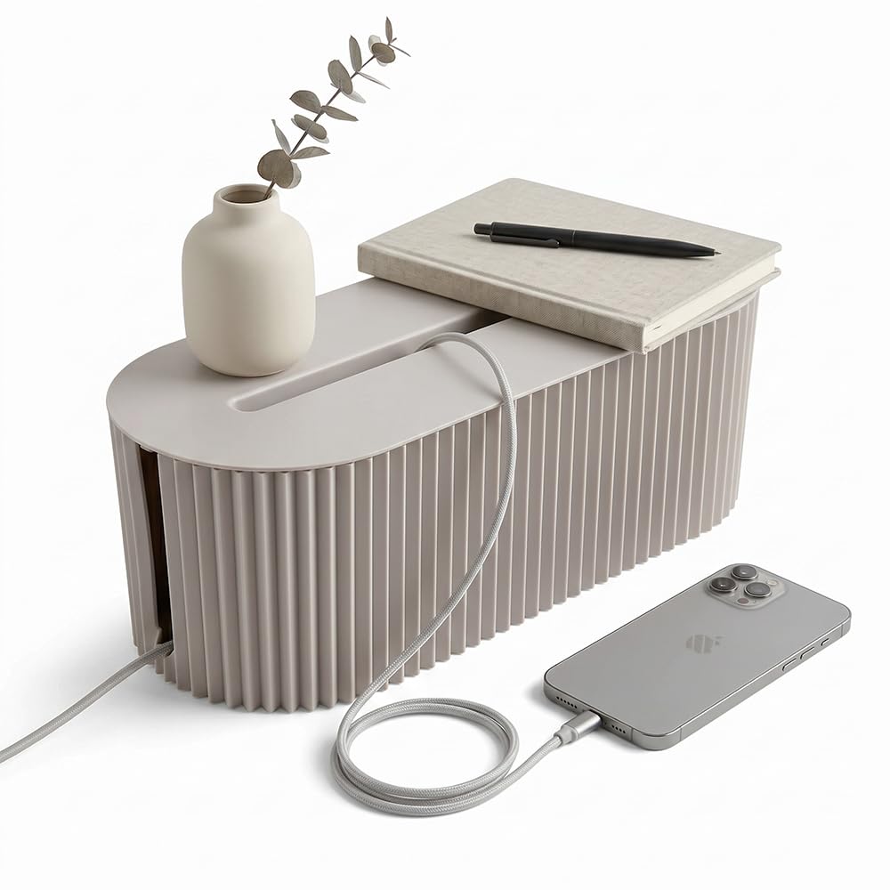 Cable Management Box – Home & Office Desk Cord Organizer Hide - Image 1