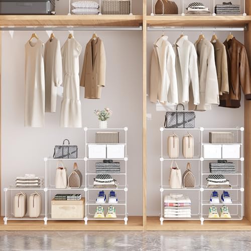 AWTATOS Closet Organizer 6 Cube Storage Shelves, Transparent - Image 6
