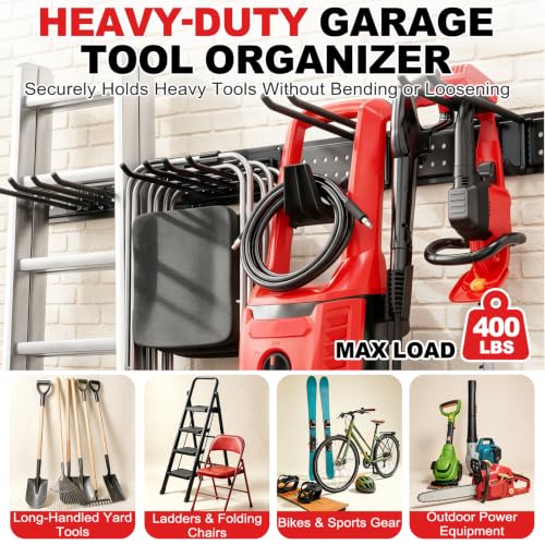 Garage Tool Organizer Wall Mount 49.5 inches with 10 - Image 4