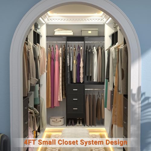 Besiost 4FT Small Closet System with 3 Fabric Drawers - Image 5