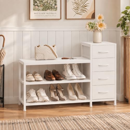 EXOTICA Industrial Shoe Storage Bench with 4 Drawers | All Products - Image 2