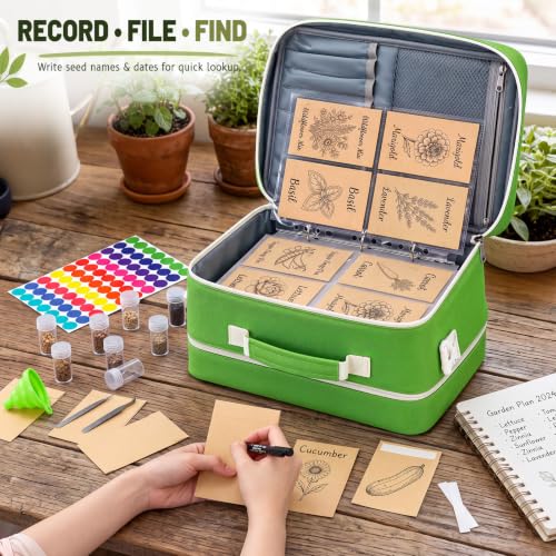 2 Layer Seed Storage Organizer Kit Large Capacity Seed Binder Bag - Image 7