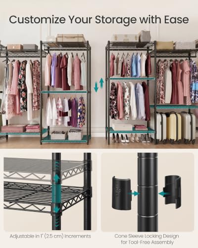 SONGMICS Closet Organizers and Storage, Clothes Rack with Shelves - Image 6