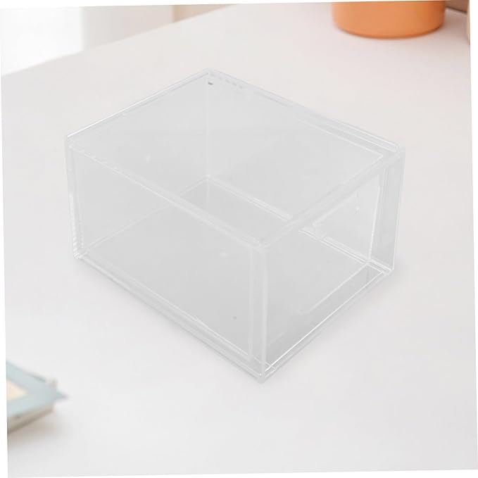 TEHAUX 3Pcs Clear Stackable Plastic Storage Box with Drawer Mechanism Versatile Organizer Bins for Makeup and Daily and Office Use