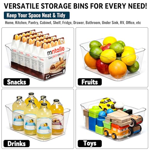 12 PACK Multi-Use Clear Storage Bins, Pantry Kitchen Cabinet - Image 7
