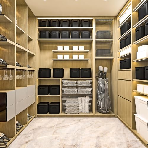 ORGIDOL 8 Pack Black Storage Bins with Lids Stackable Storage - Image 5