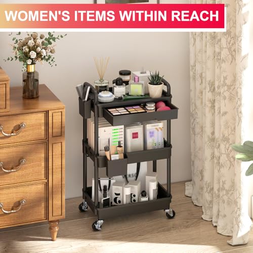 Goovilla 3 Tier Rolling Utility Cart Organizer - Image 6