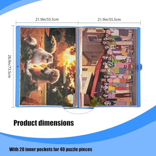 Puzzle Storage Folder for Jigsaw Puzzle, Blue - Image 4