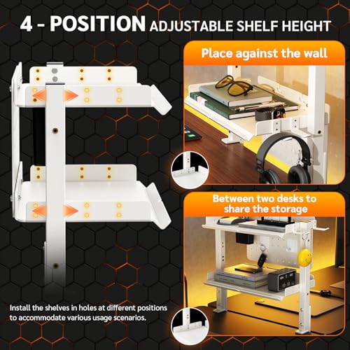 Metal Clamp On Desk Shelf,Storage Shelves with Pegboard - Image 5