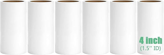 4 inch Lint Roller Refills Compatible with Evercare PetLovers Extra Sticky Lint Roller 6 Pack of Refills Only 60 Sheets per Refill 360 Sheets Total (1 1/2'' Inside Dia.)