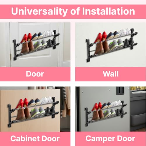 Foldable 26-Inch Wall Mounted Shoe Rack Organizer, Holds 6 Pairs - Image 6