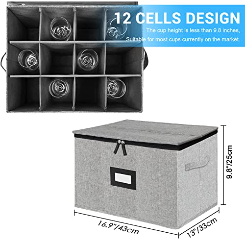 1-Pack Wine glass Storage Boxes,light gray&1-Pack Stemware - Image 4
