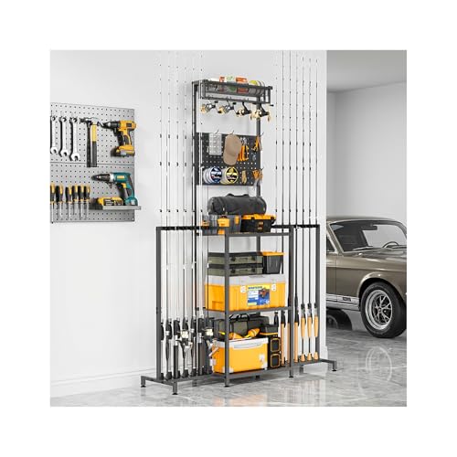 YQSLYSF Fishing Rod Holders for Garage with Pegboard & - Image 2