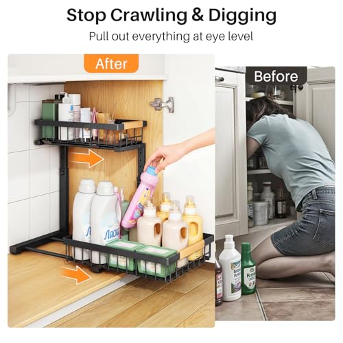 PXRACK Under Sink Organizer, Adjustable Height - Image 5