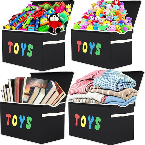 YOLOXO Toy Box Chest, Collapsible Sturdy Storage Bins with Lids - Image 3