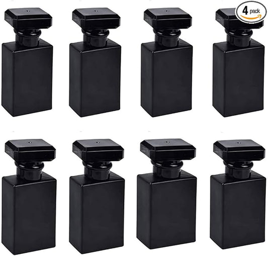 Empty Perfume Bottle Refillable 8PCS 50ml Glass Clear Travel Spray Atomizer Bottle Container Perfume Fine Mist Spray Pump Bottle Dispenser for Essential Oil Liquid (Black 50ml-8PCS)