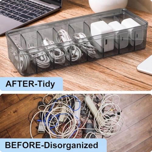 Tatuo Cord Organizer for Drawer Desktop, Gray, 2 Pack - Image 6
