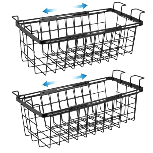2 Pack Expandable Freezer Organizer Bins, Adjustable Wire - Image 2