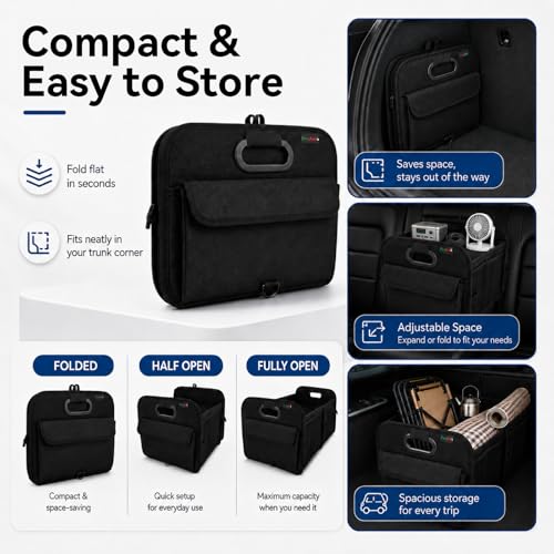 PAT SAM'S Car Trunk Organizer for SUV, Collapsible Storage - Image 6