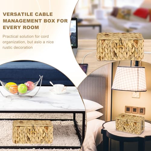 BTSKY Woven Cable Management Box with Lid Water Hyac | All Products - Image 7