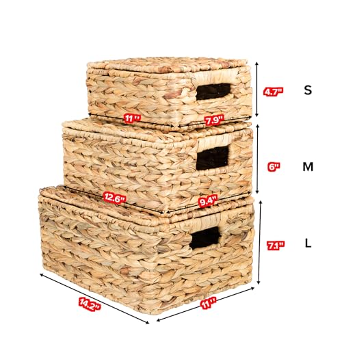 Wicker Storage Baskets, Hand-Woven Rectangular Wicker Basket - Image 7