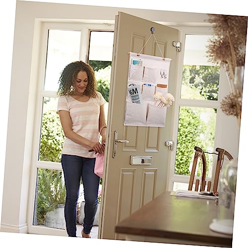 Hanging Storage Organizer Bag for Office Home Beige with Multi - Image 5