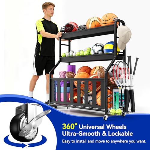 Sports Equipment Organizer, Large Capacity Garage Ball - Image 5