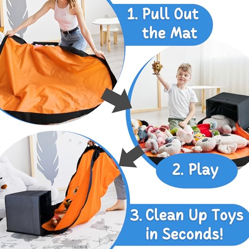 XL Toy Storage Organizer with Play Mat - Storage Bag/Box - Image 4