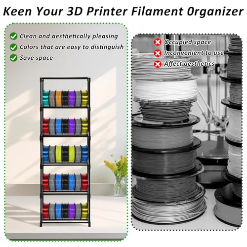 2 Pack 3D Printer Filament Storage Rack, 6-Tier | Home Organization - Image 4