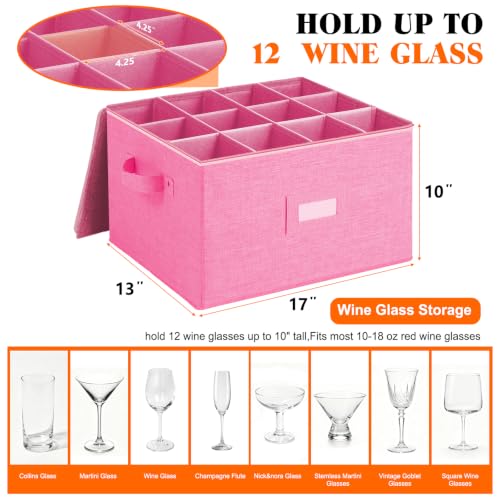 Wine Glass Storage Box, Stemware Storage Containers Cases - Image 3