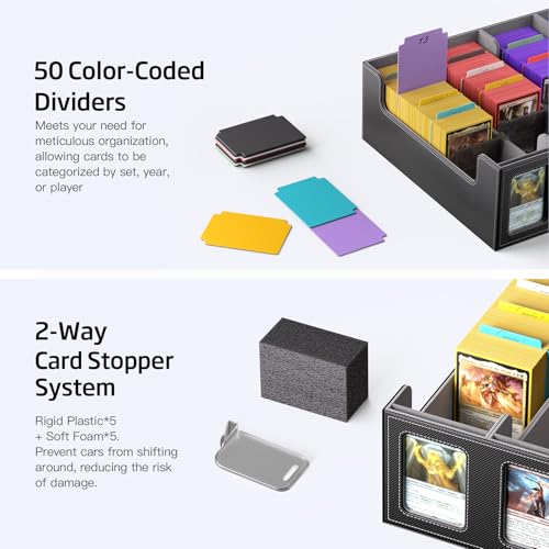 Trading Card Storage Box 5-Row 3900+ Capacity, Black - Image 7