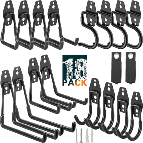 18 Pack Heavy Duty Garage Hooks, Utility Wall Mounted | Garage Storage - Image 2