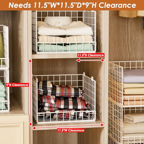 4-Tier Stackable Closet Organizers and Storage Baskets - Image 4