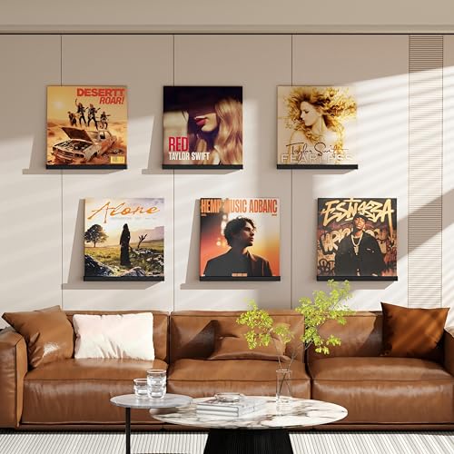 Emfogo Vinyl Record Shelf Wall Mount, 6 Pack Album Record - Image 5