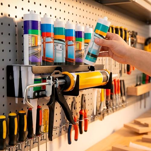 QWORK Wall-Mounted Caulking Gun Holder & Storage Rack - Image 8