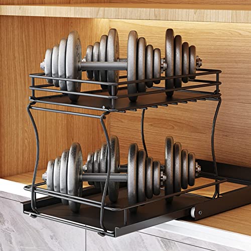 Pull Out Cabinet Drawer Organizer,Small 2 Tier Sliding Cabinet - Image 5