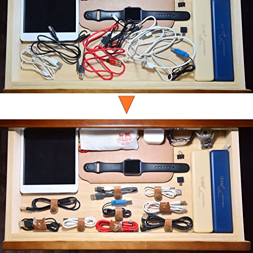 CAILLU Leather Cord Organizer,Cable Ties for Earbuds - Image 4