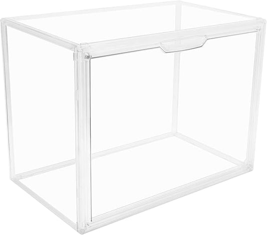 Clear Stackable Plastic Storage Bins with Lid, Dustproof Acrylic Display Case for Collectibles, Large Figures Showcase, Shoe Storage Box, Closet Organizer for Book Cosmetic Purse (L, Count, 1)
