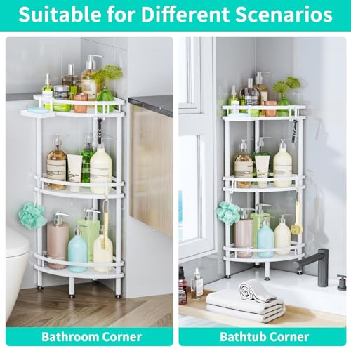 HapiRm Standing Corner Shower Caddy - 3 Tier Large Capacity - Image 5
