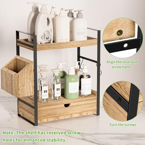 2-Tier Bathroom Counter Organizer, Wooden Vanity She | All Products - Image 4
