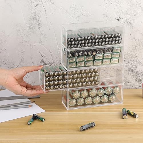 BTSKY Clear Acrylic Battery Storage Organizer for AA, AAA - Image 3