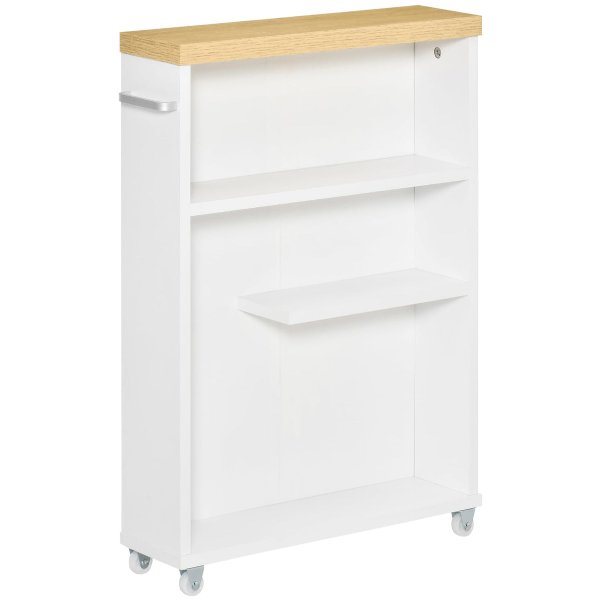 kleankin Slim Bathroom Cabinet with Castor Wheels Fits - Image 1