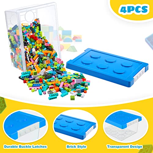 Vicenpal 4 Pack Toy Storage Containers with Lids Brick Shaped - Image 6