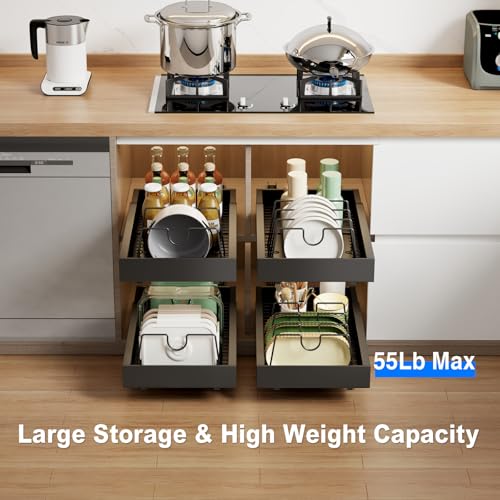 Mustorn 2 Pack Pull Out Cabinet Organizer with 8 - Image 3