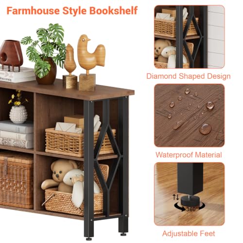 6 Cube Storage Organizer Bookcase，47" Horizontal Bookshelf - Image 5