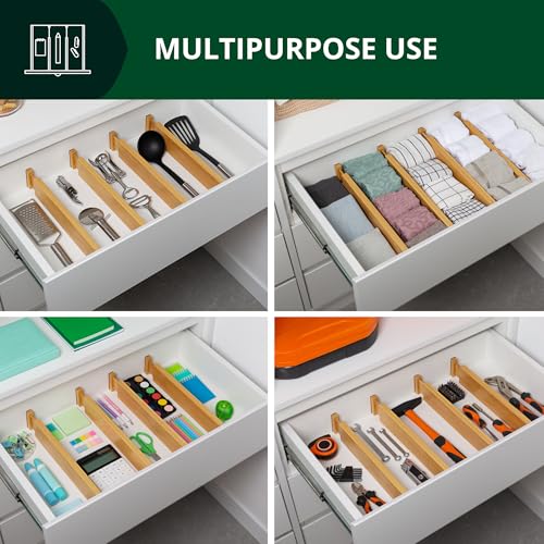 Bamboo Drawer Dividers Organizers, Adjustable Drawer | All Products - Image 5