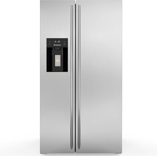 20 Cu.ft. Large Refrigerator Fridge, 2 French Door Stainless Steel with Water Dispensor, Ice Maker for the Kitchen, Home