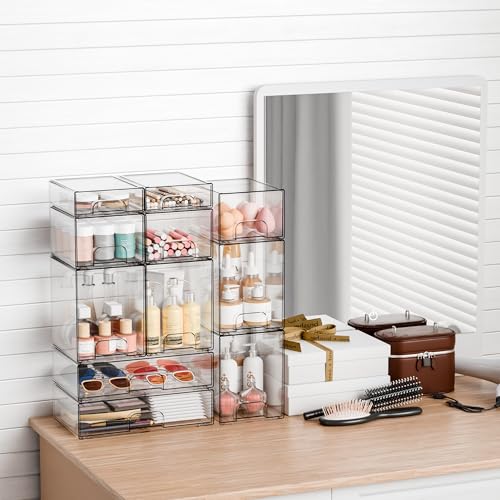 Yieach 2 Pack Clear Stackable Storage Drawers,4.4'' | All Products - Image 3