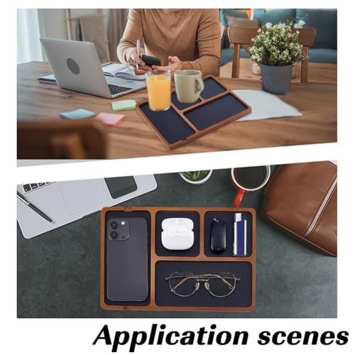 Wooden Valet Tray Wood Storage Organizer Desktop Organizer - Image 6
