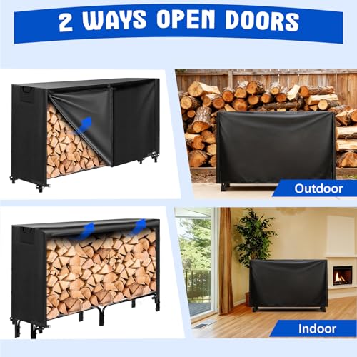 6FT Firewood Rack Cover, Heavy Duty 600D Waterproof - Image 6